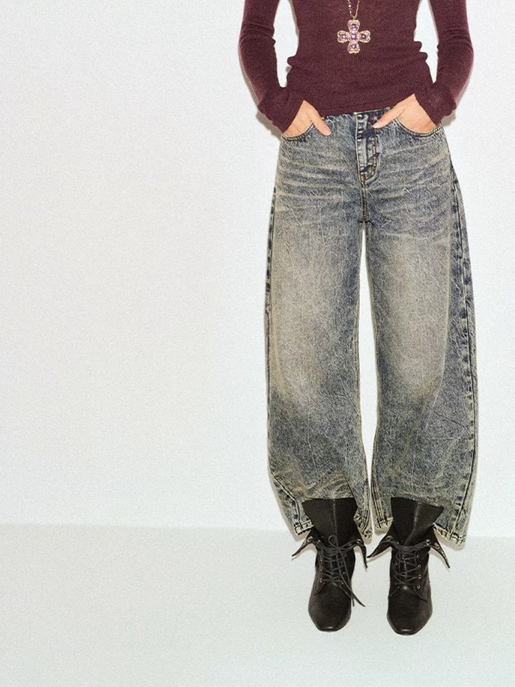 TOKOKKINO Washed Wide-Leg Jeans