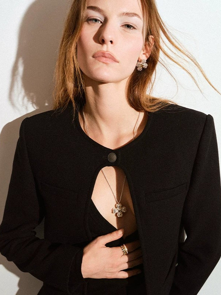 TOKOKKINO Moonlight Pause Cutout Cropped Jacket