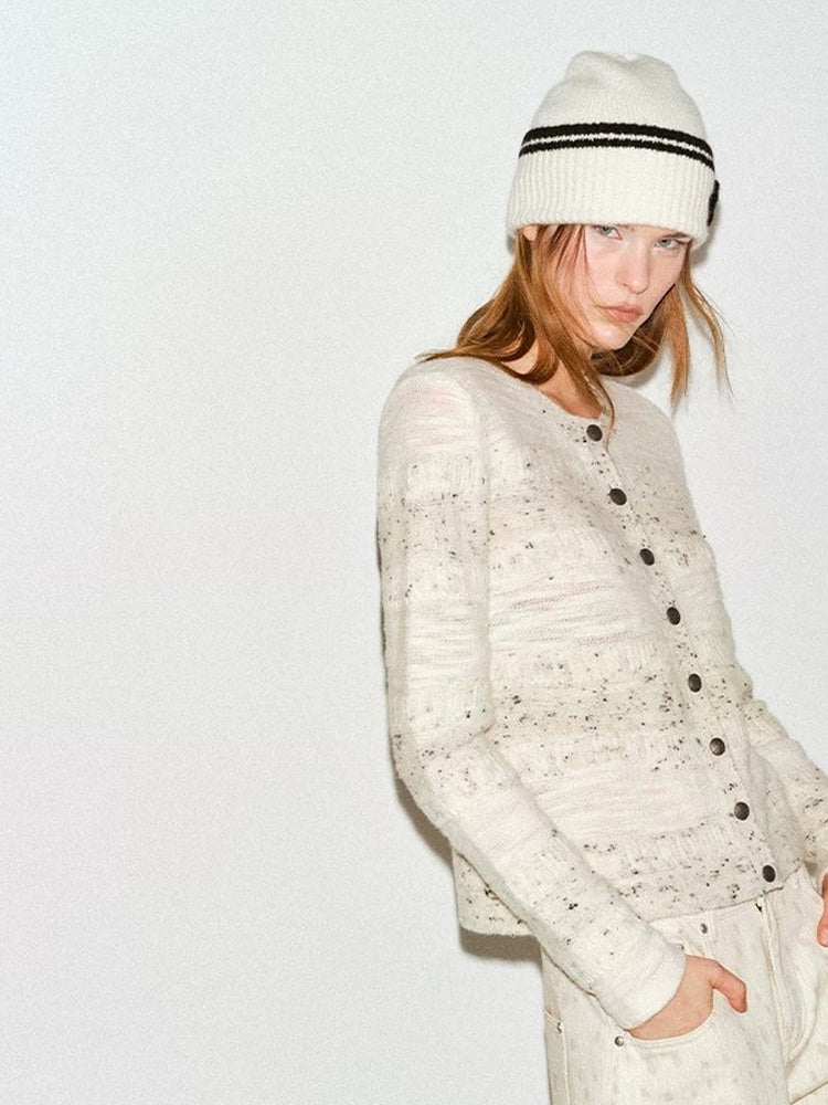 TOKOKKINO Misty Sunshine Textured Knit Cardigan