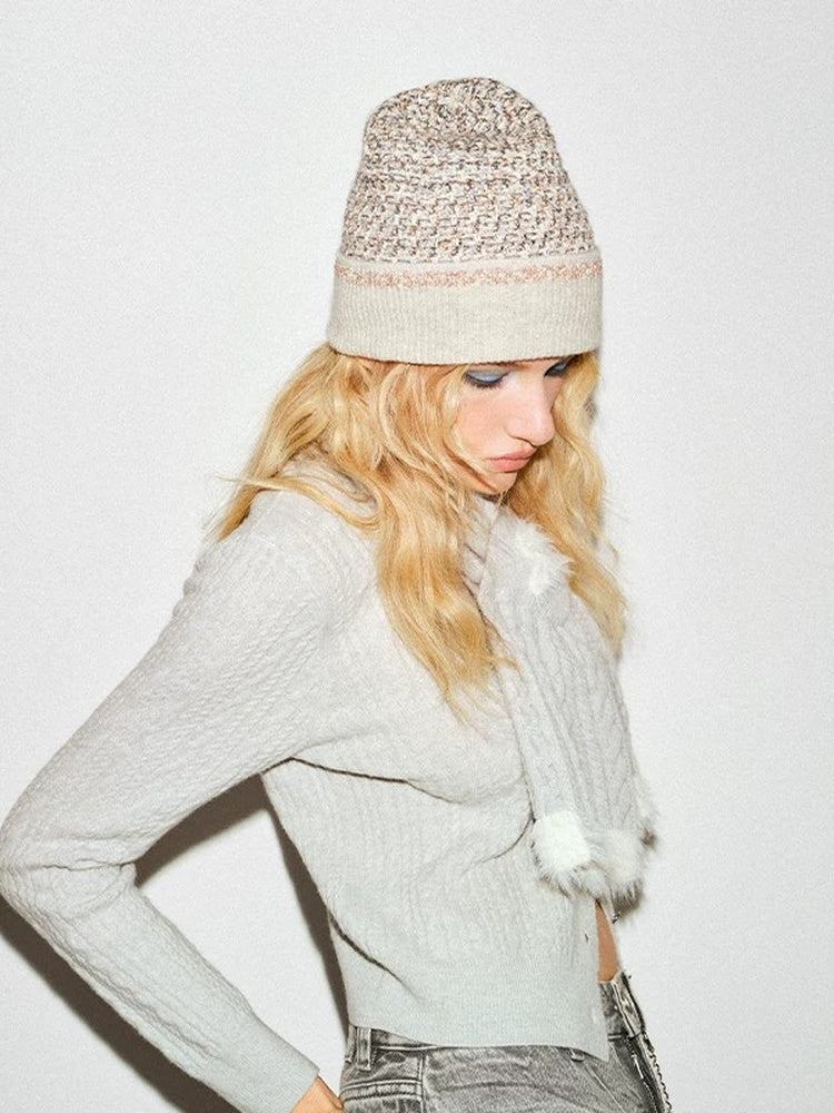 TOKOKKINO Shimmer Fracture Knit Beanie