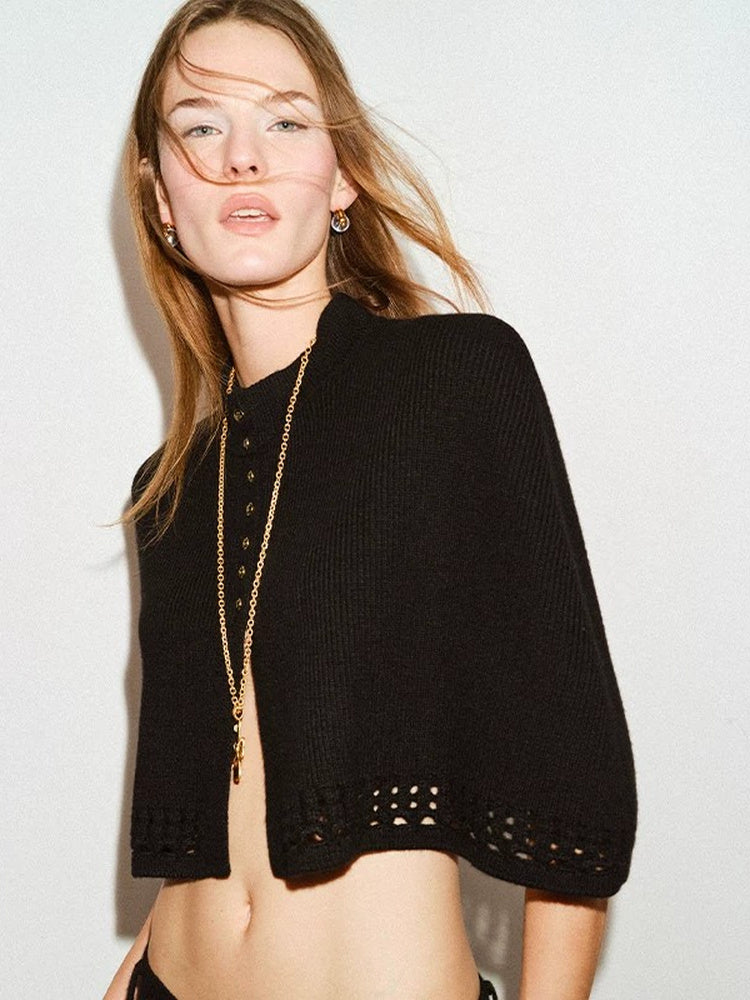 TOKOKKINO Duet Knit Cape and Culottes Separates