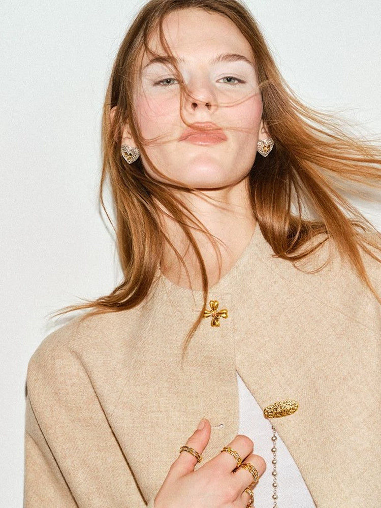 TOKOKKINO As Usual Stand-Collar Wool Jacket