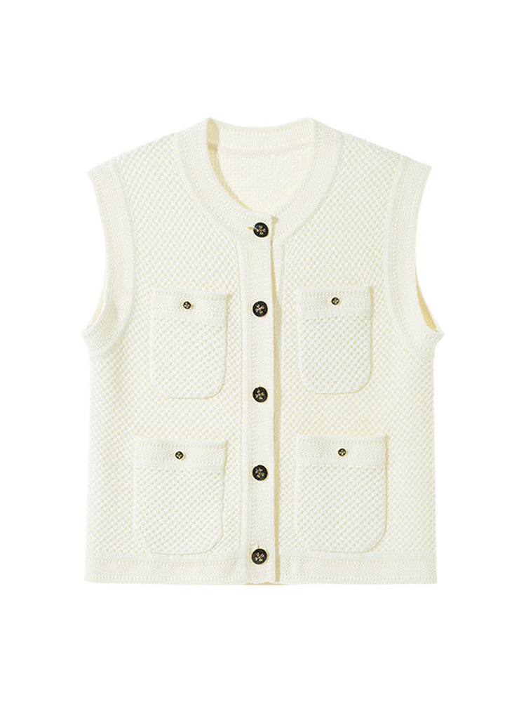TOKOKKINO Leave a Moon Rib-Knit Vest