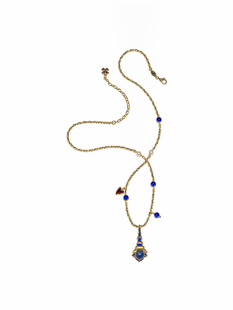 TOKOKKINO Blue Stone Pendant Necklace