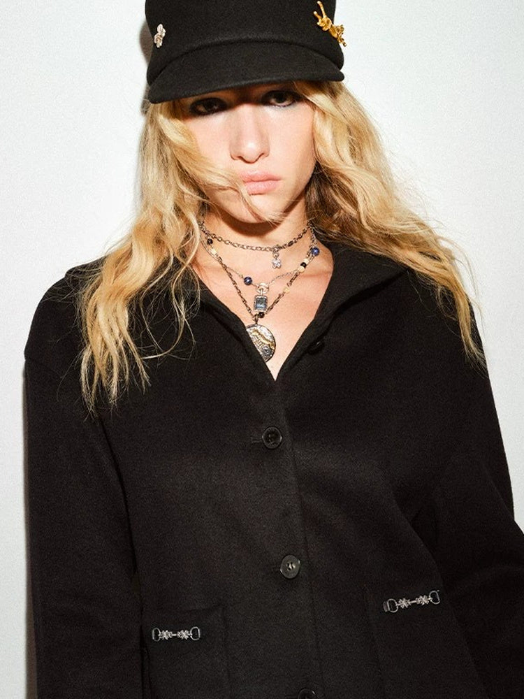 TOKOKKINO Midnight Shelter Collared Cropped Jacket