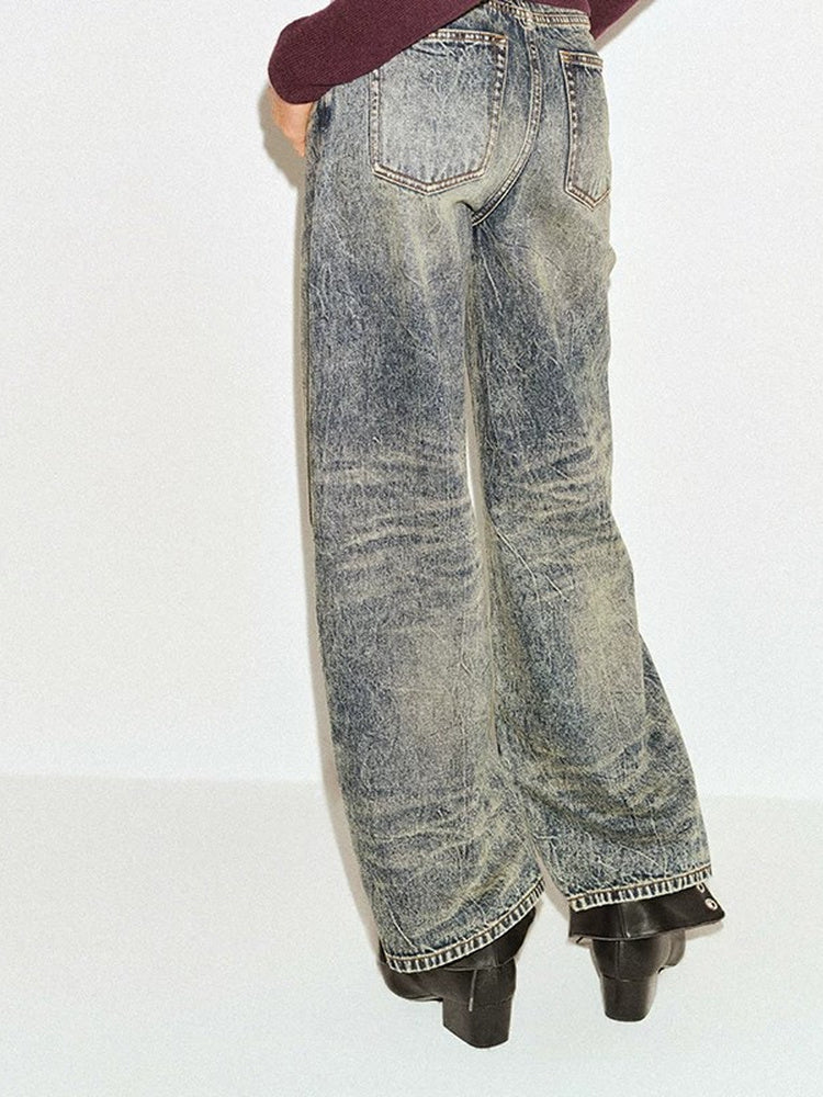 TOKOKKINO Washed Wide-Leg Jeans