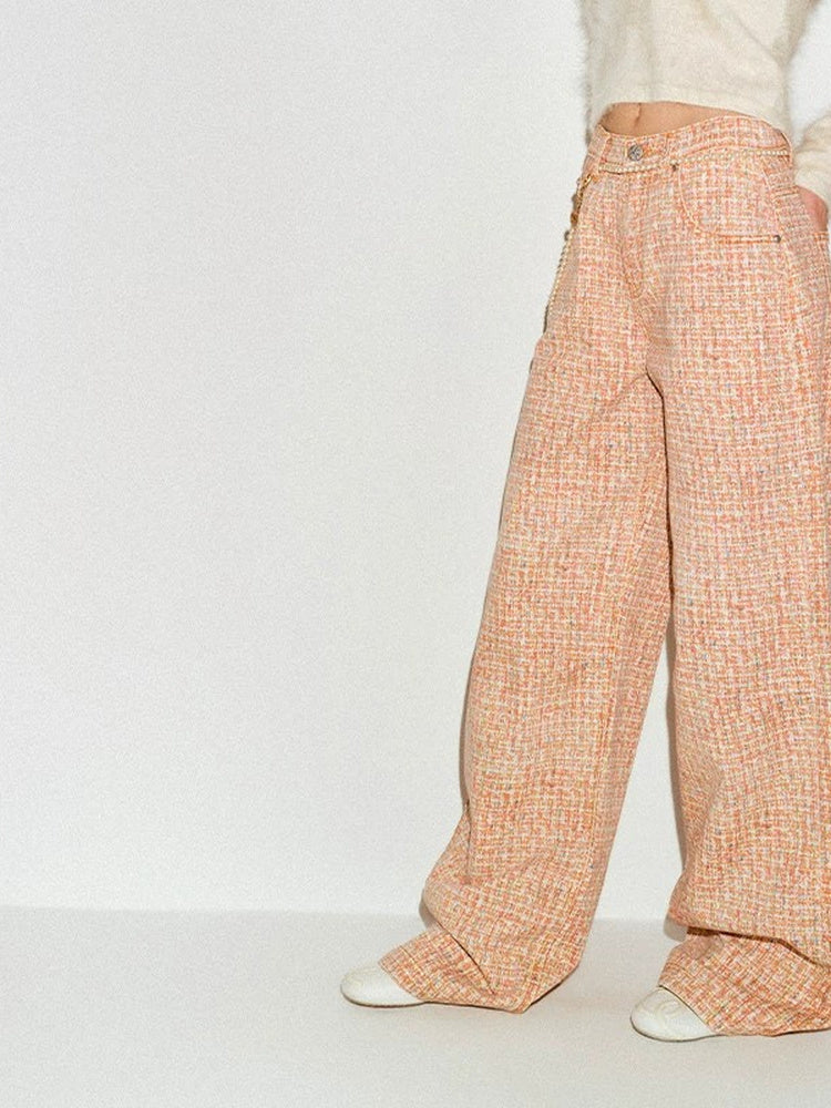 TOKOKKINO Orange Note Peach Wide-Leg Pants