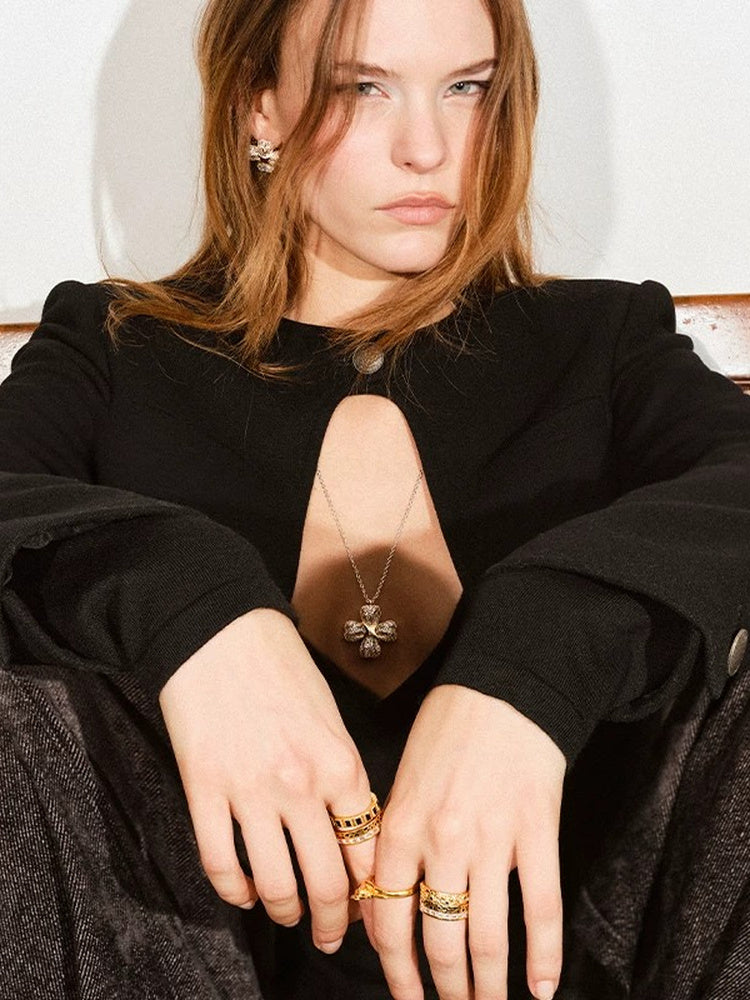 TOKOKKINO Moonlight Pause Cutout Cropped Jacket