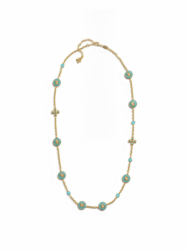 TOKOKKINO Yellow and Turquoise Bead Necklace