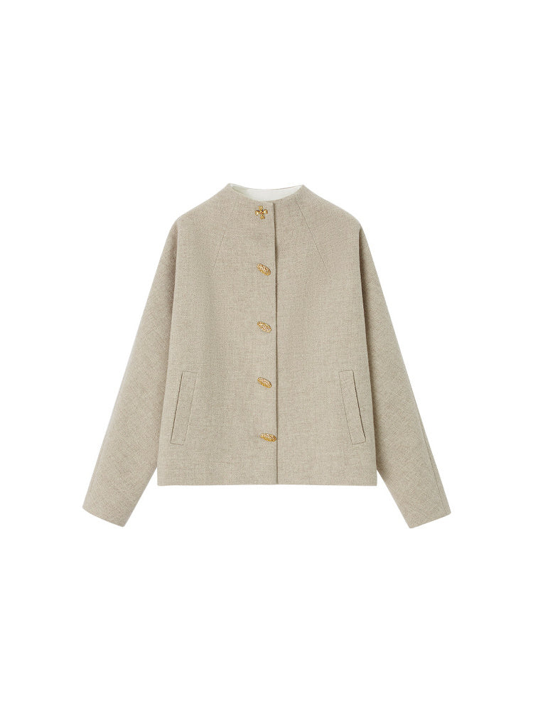 TOKOKKINO As Usual Stand-Collar Wool Jacket