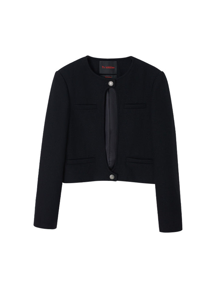 TOKOKKINO Moonlight Pause Cutout Cropped Jacket