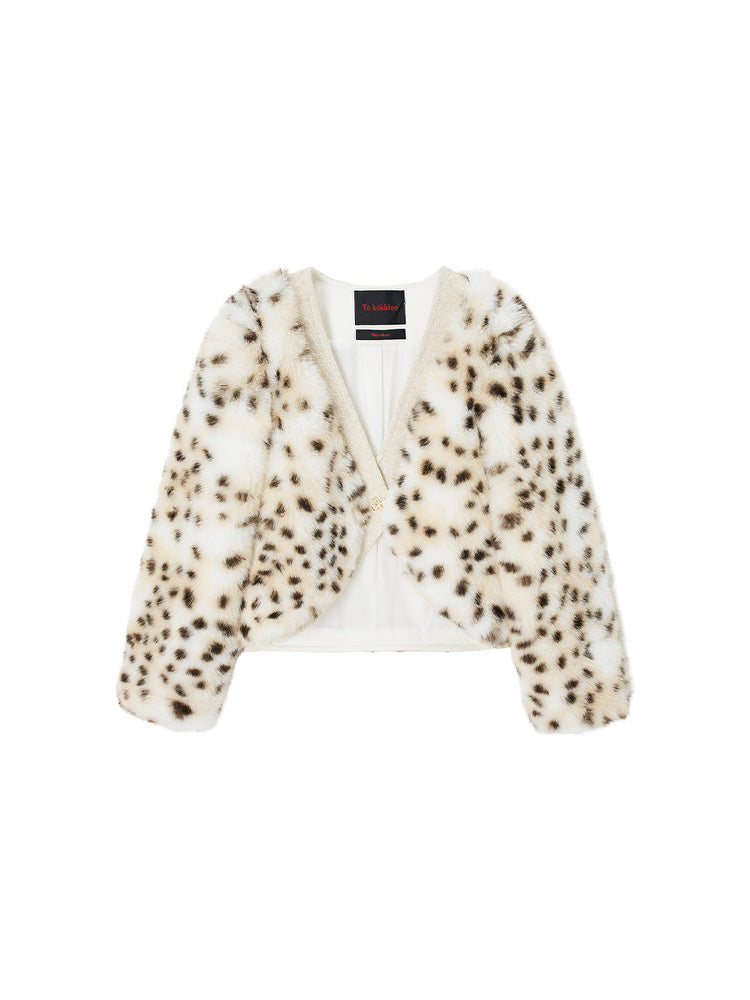 TOKOKKINO Leopard Knit Cardigan