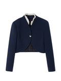 TOKOKKINO Wind Chime Ruffle-Trim Cropped Jacket