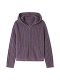 TOKOKKINO Eve of Elopement Cable-Knit Hooded Pullover