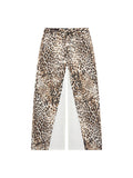 TOKOKKINO Moonlit Wilderness Rhinestone Leopard Wide-Leg Pants