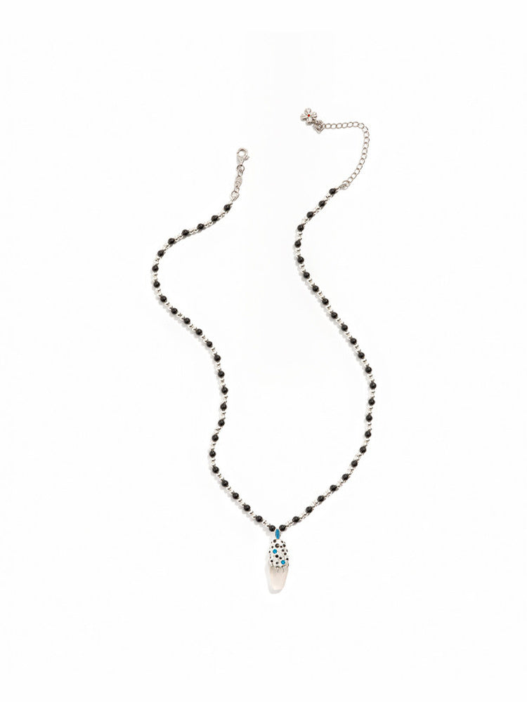 TOKOKKINO Black Beaded Pendant Necklace