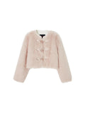 TOKOKKINO Rose Circus Bow-Front Faux-Fur Jacket