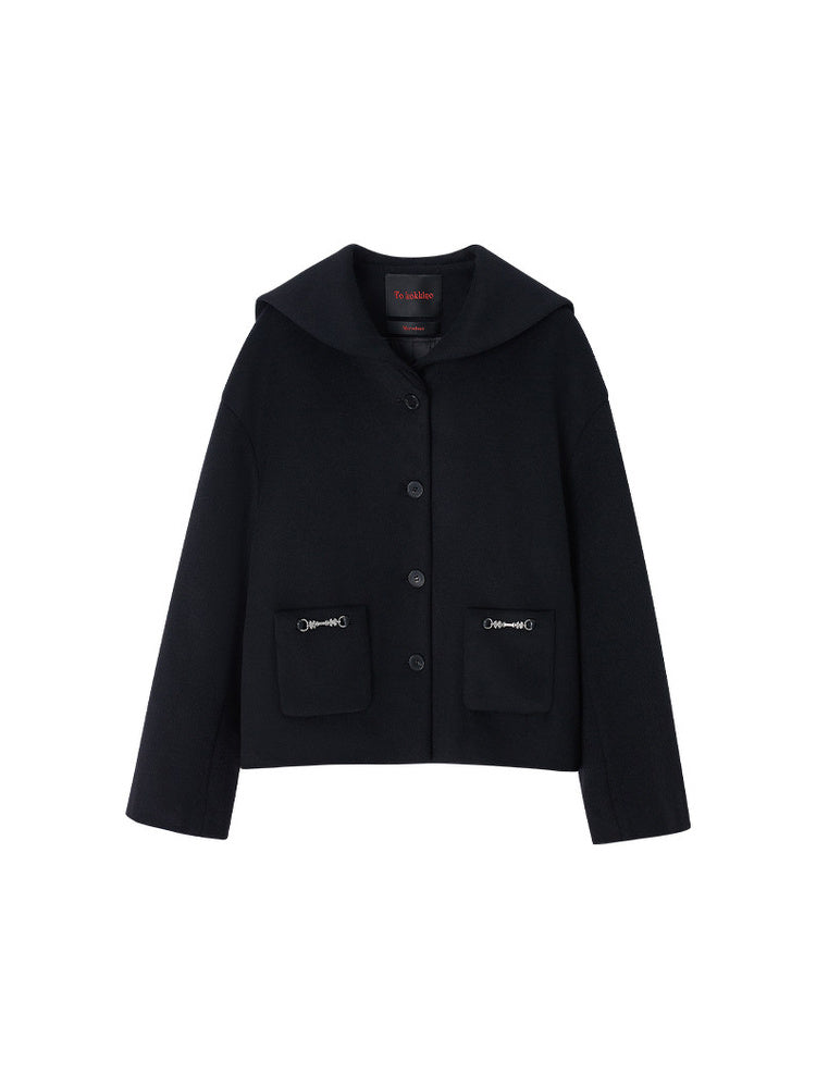 TOKOKKINO Midnight Shelter Collared Cropped Jacket